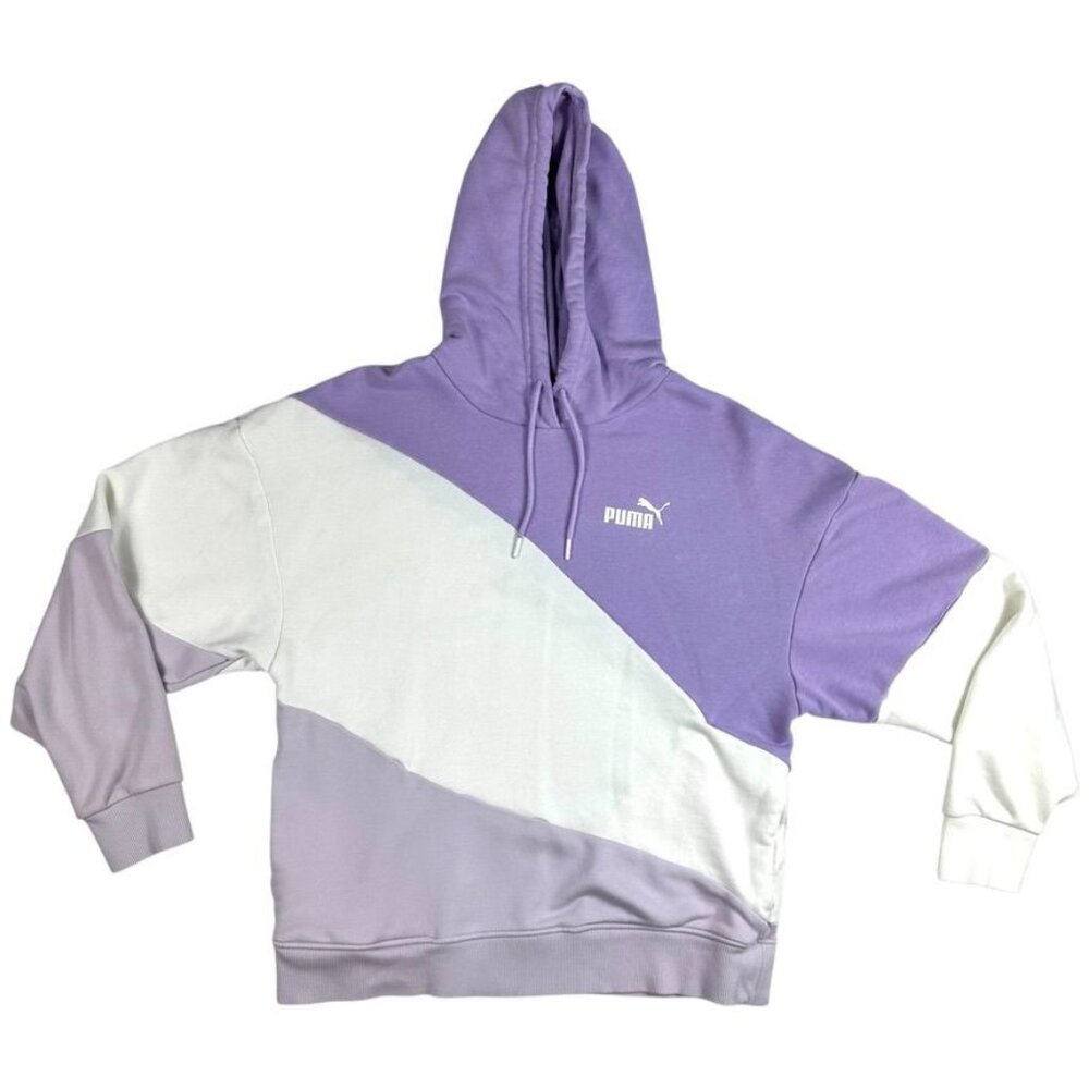 Puma Womens Colorblock Purple/White Hoodie Size XS